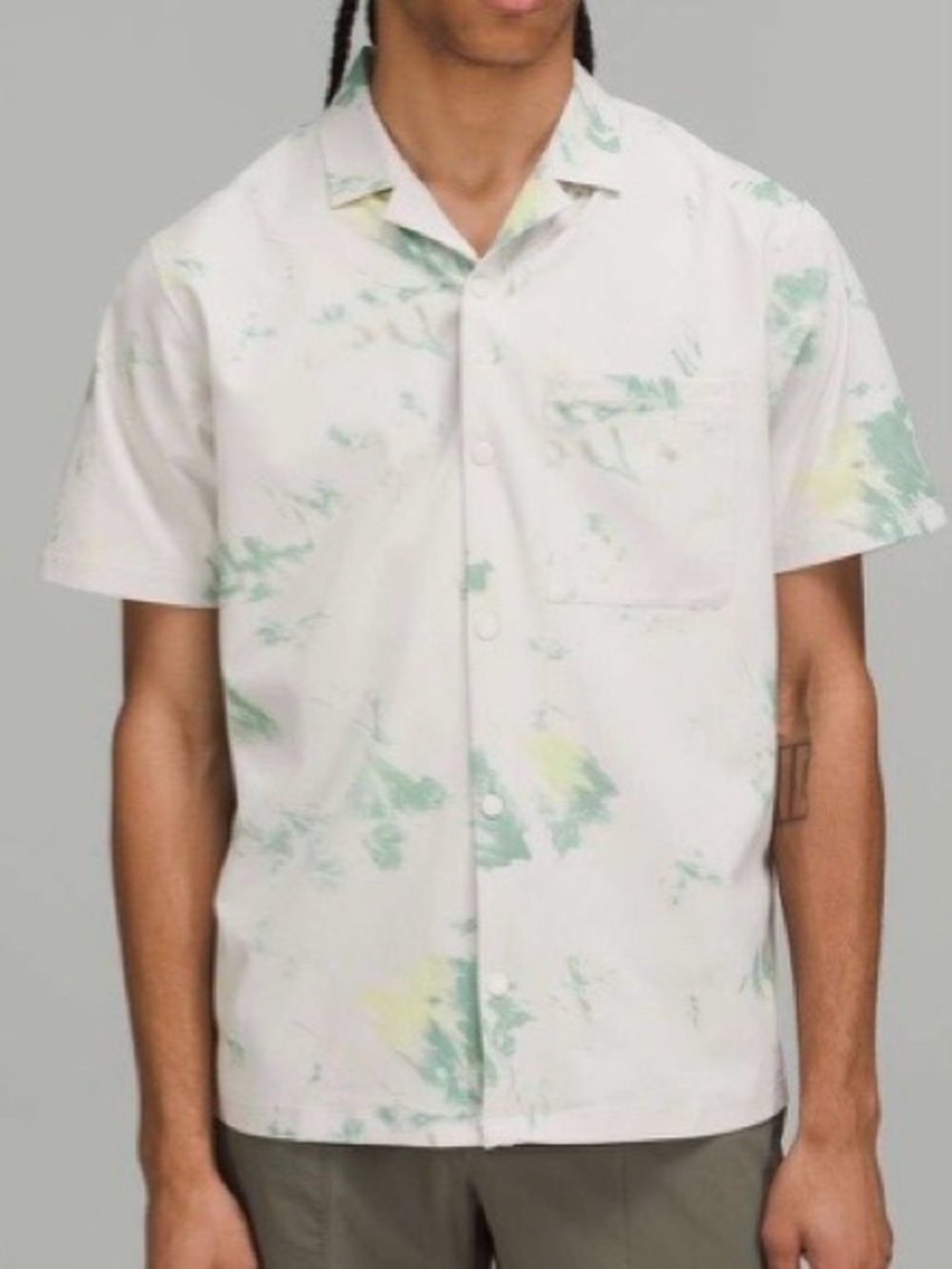 Lululemon Airing Easy Camp Collar Short Sleeve Button Front ESTIMATED XXL Men’s